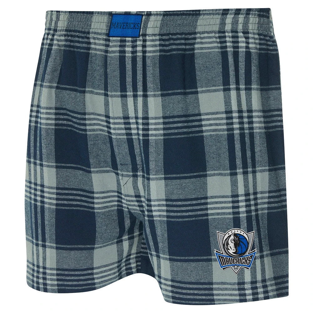 Men's Concepts Sport Navy Dallas Mavericks Region Flannel Boxer Short