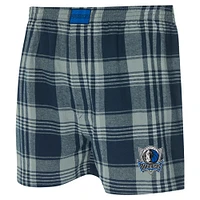 Men's Concepts Sport Navy Dallas Mavericks Region Flannel Boxer Short