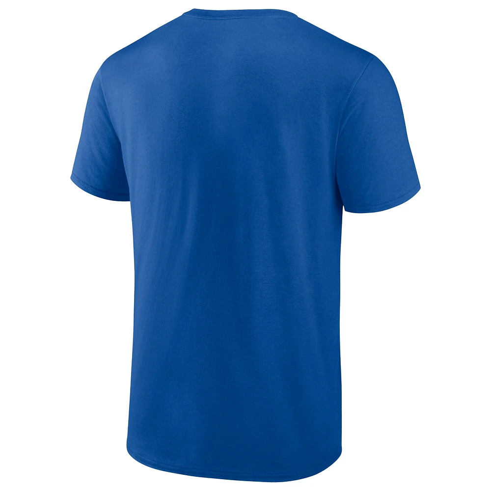 T-shirt bleu Fanatics pour hommes des Dallas Mavericks 2024 Champions de la Conférence Ouest Layup Drill