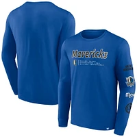 Men's Fanatics Blue Dallas Mavericks Baseline Long Sleeve T-Shirt