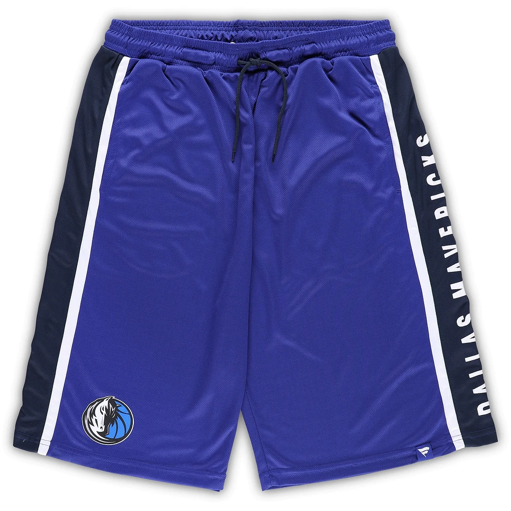 Short bleu en maille emblématique Fanatics Dallas Mavericks Big & Tall Referee pour hommes