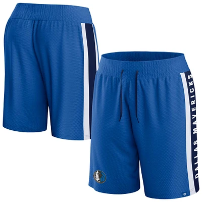 Short en maille emblématique bleu Dallas Mavericks Fanatics pour hommes