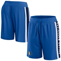 Short en maille emblématique bleu Dallas Mavericks Fanatics pour hommes