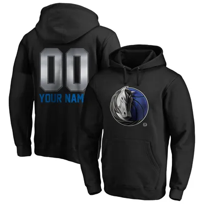 Dallas Mavericks Fanatics Branded Midnight Mascot Personalized Name & Number Pullover Hoodie - Black