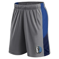 Short d'entraînement Fanatics gris pour homme Dallas Mavericks