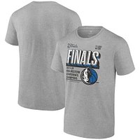 Fanatics pour hommes Heather Grey Dallas Mavericks 2024 Champions de la Conférence Ouest Vestiaire Big & Tall T-shirt