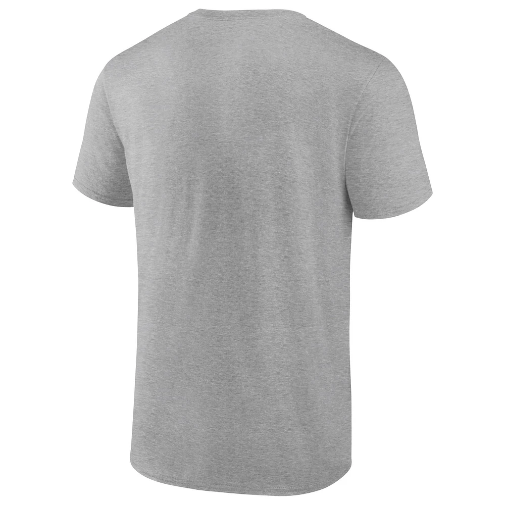 Fanatics pour hommes Heather Grey Dallas Mavericks 2024 Champions de la Conférence Ouest Vestiaire Big & Tall T-shirt