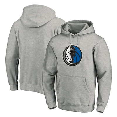 Sweat à capuche ajusté avec logo principal de l'équipe Dallas Mavericks Fanatics Heather Grey pour hommes