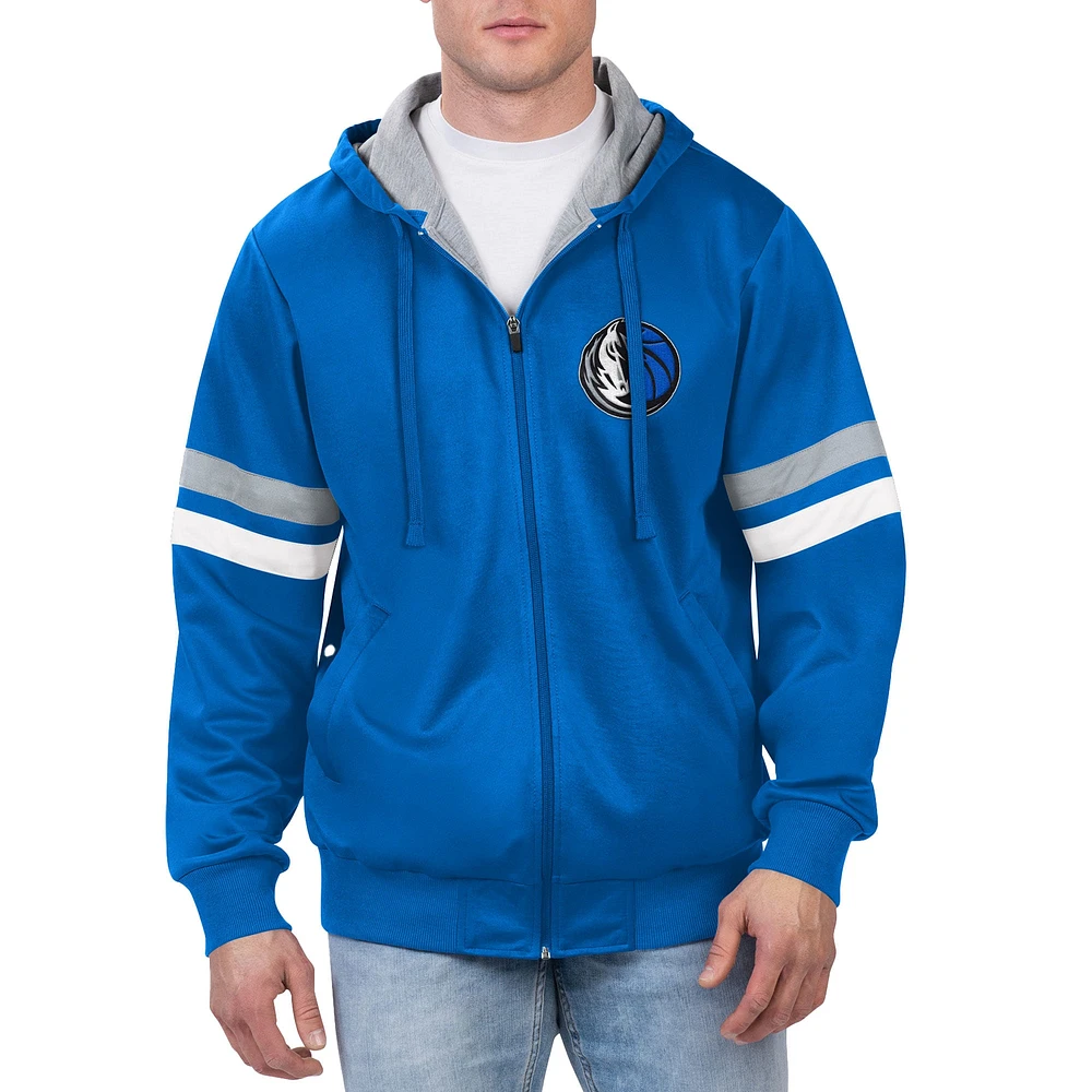 Veste à capuche entièrement zippée G-III Sports by Carl Banks pour hommes, bleue, Dallas Mavericks Contender