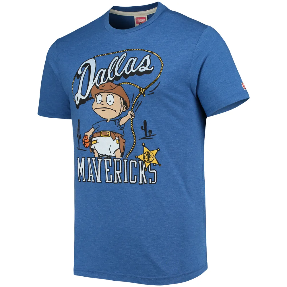 T-shirt Homage Blue Dallas Mavericks NBA x Razmoket triple mélange pour homme