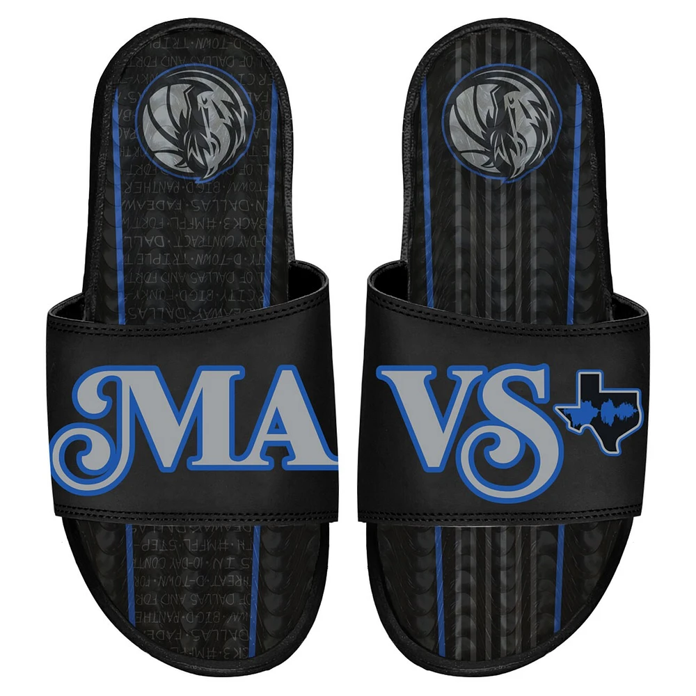 Sandales à glissière en gel ISlide noires Dallas Mavericks 2023/24 City Edition pour hommes