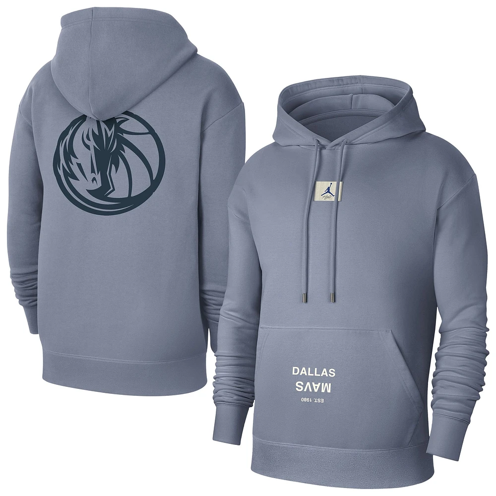 Sweat à capuche gris Jordan Brand Dallas Mavericks Courtside Statement Edition pour homme