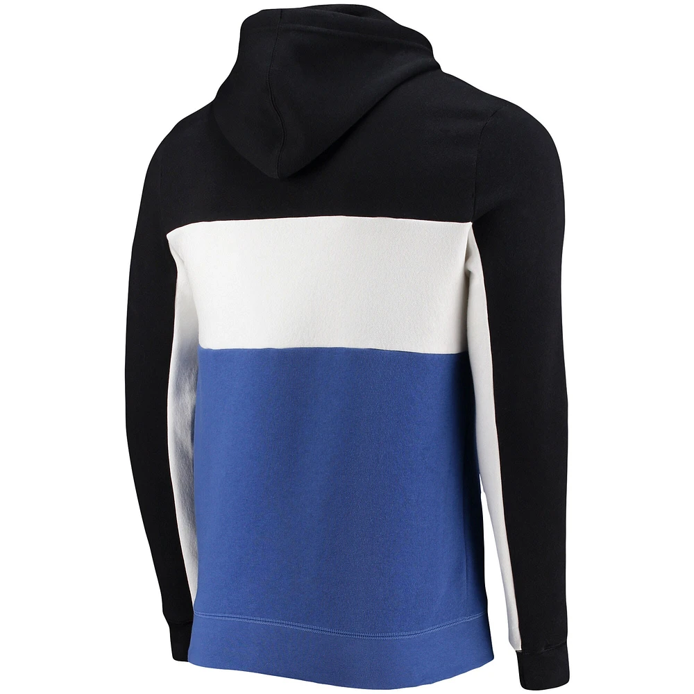 Pull à capuche en molleton blocs de couleurs pour hommes Dallas Mavericks, noir/blanc, malbouffe