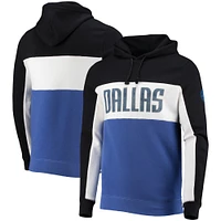 Pull à capuche en molleton blocs de couleurs pour hommes Dallas Mavericks, noir/blanc, malbouffe