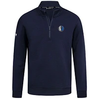 Men's Levelwear  Navy Dallas Mavericks Accolade Cushion Quarter-Zip Pullover