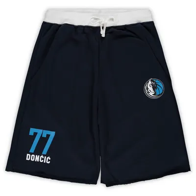 Luka Doncic Dallas Mavericks Majestic Big & Tall French Terry Name Number Shorts - Navy