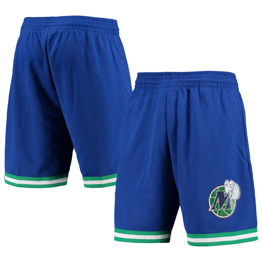 Men's Mitchell & Ness Blue Dallas Mavericks 1998 Hardwood Classics 75th Anniversary Swingman Shorts