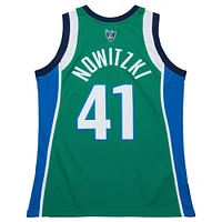 Men's Mitchell & Ness Dirk Nowitzki Green Dallas Mavericks 2004/05 Hardwood Classics Authentic Jersey