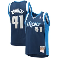 Men's Mitchell & Ness Dirk Nowitzki Navy Dallas Mavericks 2011/12 Hardwood Classics Swingman Jersey