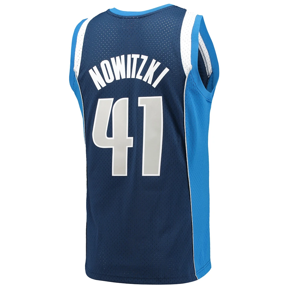 Men's Mitchell & Ness Dirk Nowitzki Navy Dallas Mavericks 2011/12 Hardwood Classics Swingman Jersey