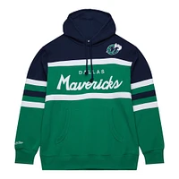 Men's Mitchell & Ness Green/Navy Dallas Mavericks Head Coach Pullover Hoodie