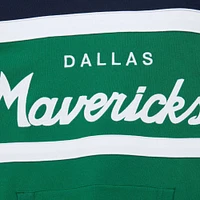 Men's Mitchell & Ness Green/Navy Dallas Mavericks Head Coach Pullover Hoodie