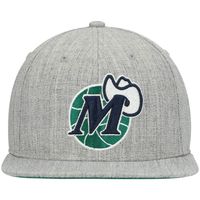 Men's Mitchell & Ness Heathered Gray Dallas Mavericks Hardwood Classics Team 2.0 Snapback Hat