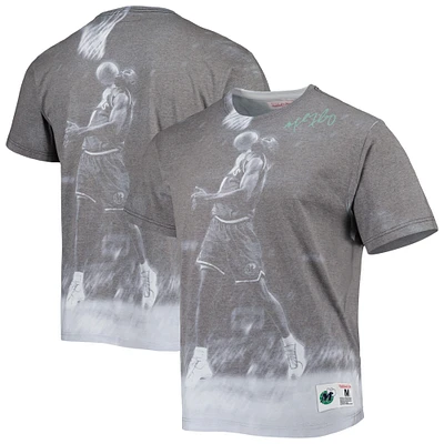 T-shirt Mitchell & Ness Michael Finley Heather Grey Dallas Mavericks Above The Rim pour hommes