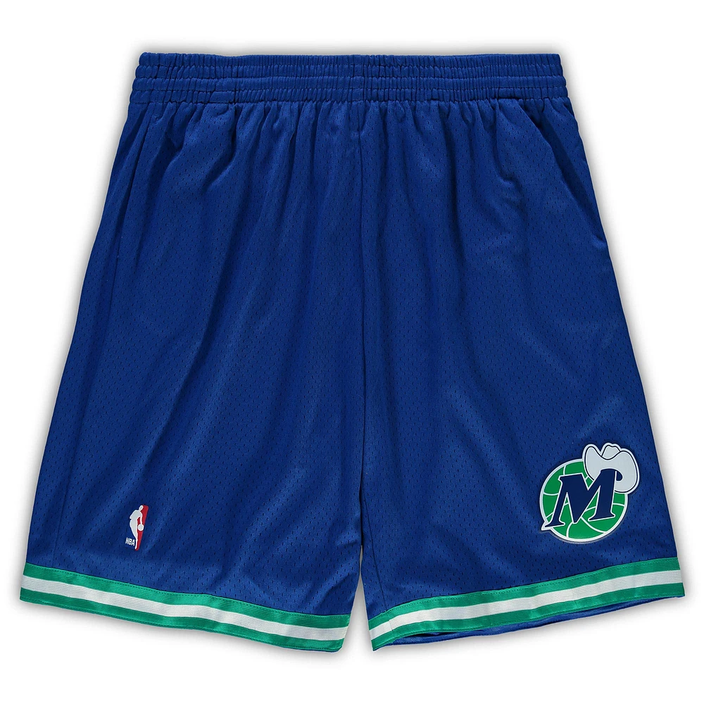 Short Swingman de l'équipe Hardwood Classics pour hommes Mitchell & Ness Royal Dallas Mavericks Big Tall