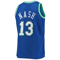 Maillot Swingman Mitchell & Ness Steve Nash Dallas Mavericks 1998/99 Hardwood Classics pour hommes, bleu