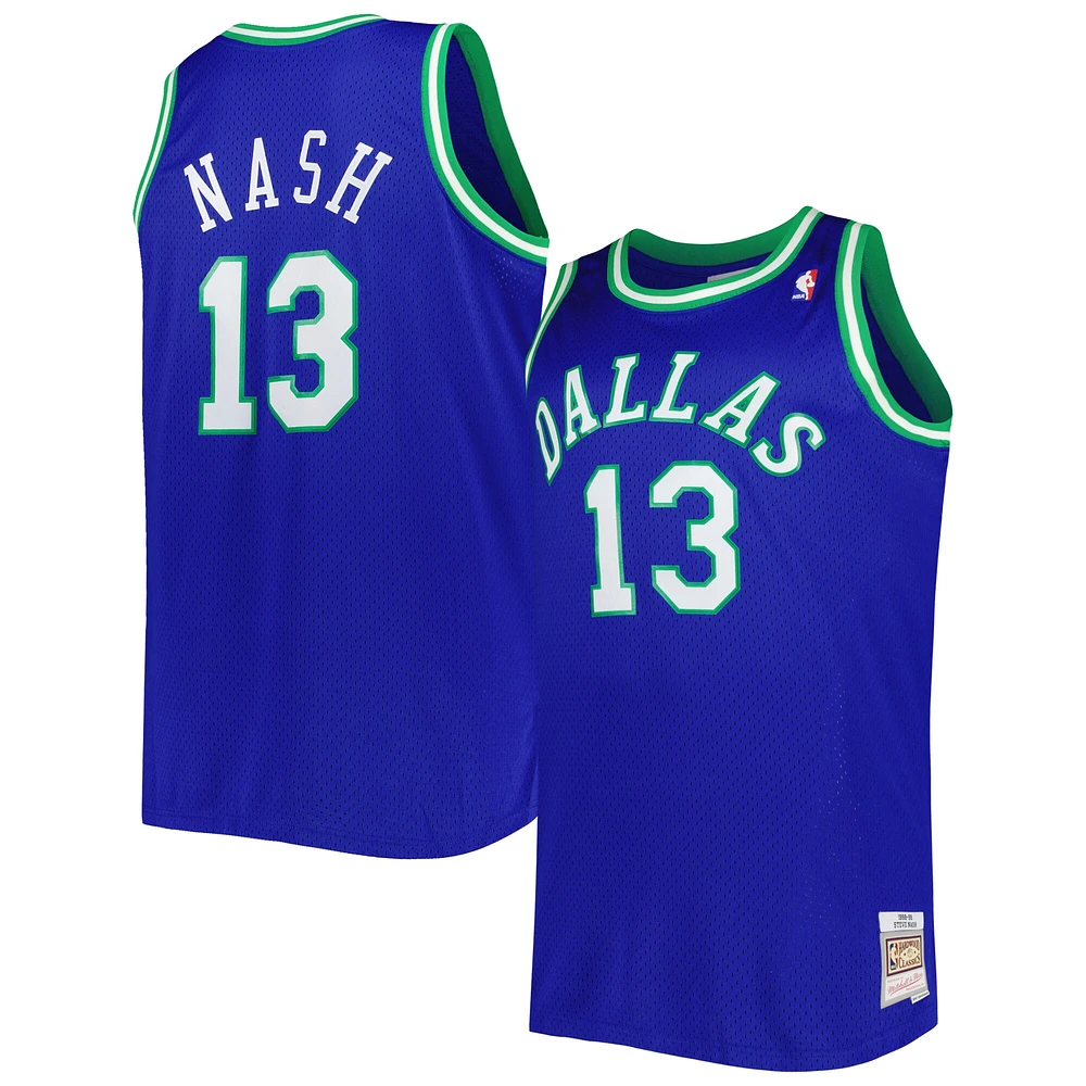 Maillot Homme Mitchell & Ness Steve Nash Bleu Dallas Mavericks Big Tall Hardwood Classics 1998/99 Swingman