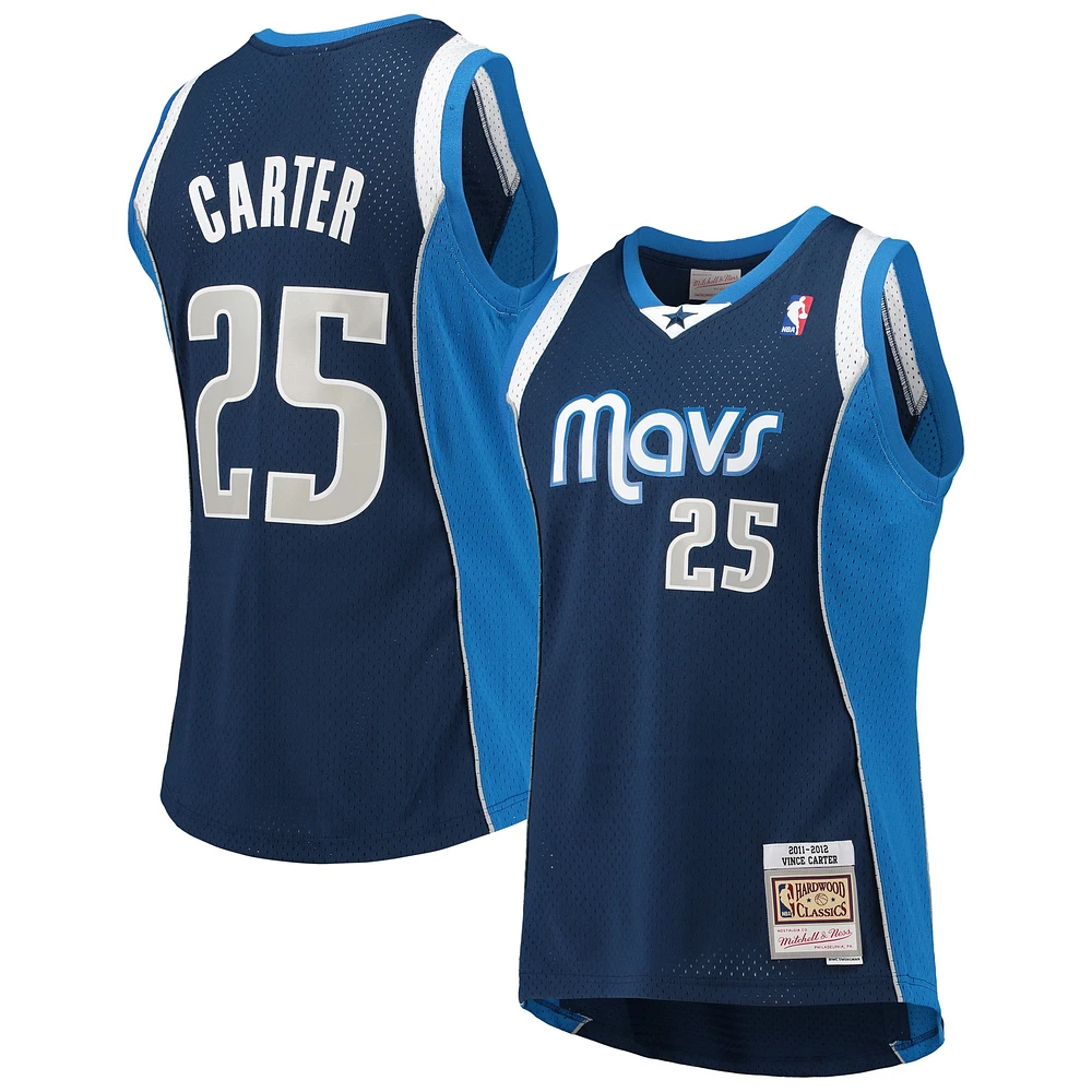 Maillot Swingman Mitchell & Ness Vince Carter pour hommes, bleu marine, Dallas Mavericks 2011/12 Hardwood Classics