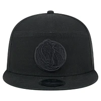 Men's New Era Black Dallas Mavericks Adventure Canvas Split Panel 9FIFTY Snapback Hat