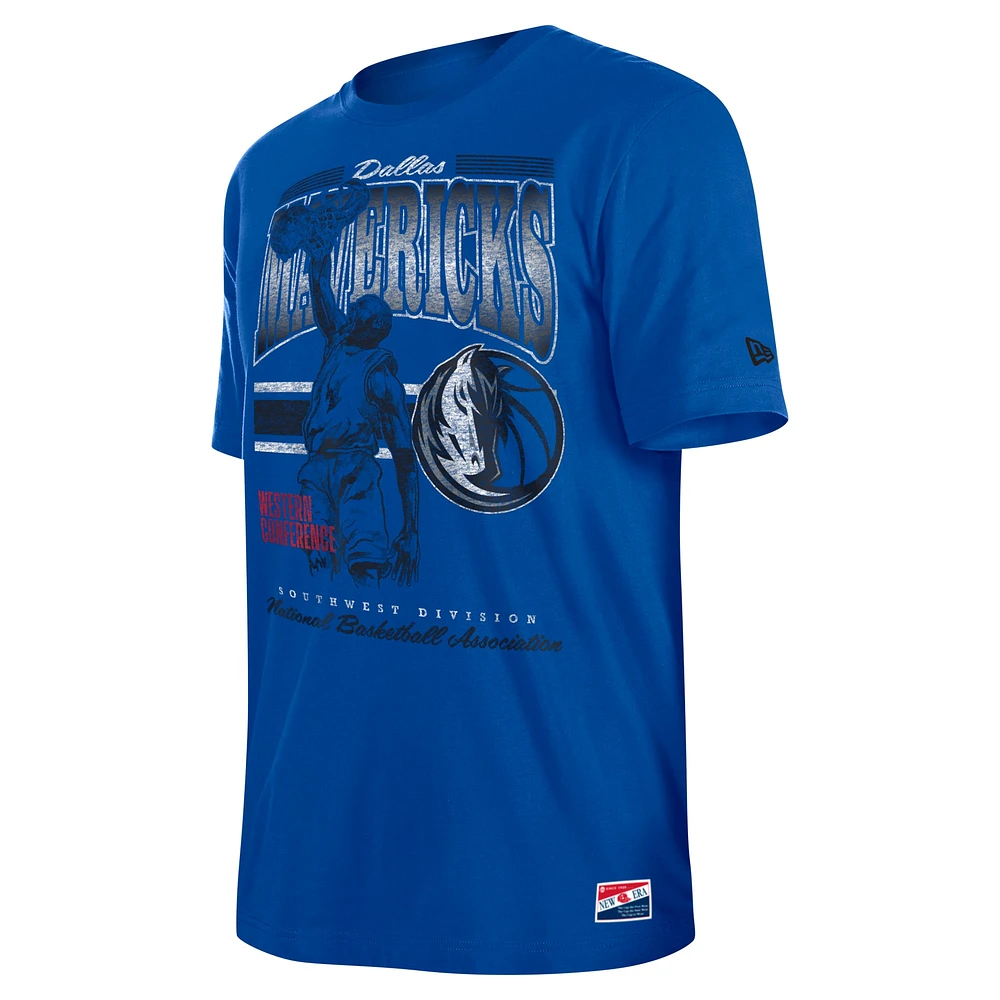 Men's New Era Blue Dallas Mavericks Enzyme Wash Oversized T-Shirt