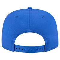 Casquette snapback de golfeur New Era bleue avec texte de l'équipe des Dallas Mavericks pour homme