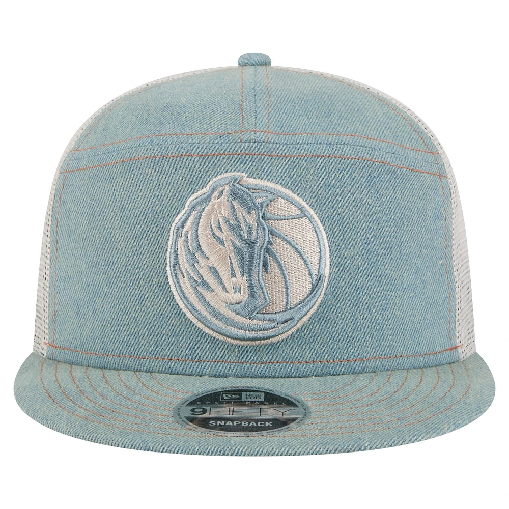 Casquette camionneur à pression 9FIFTY Adventure en denim pour homme des Dallas Mavericks de New Era