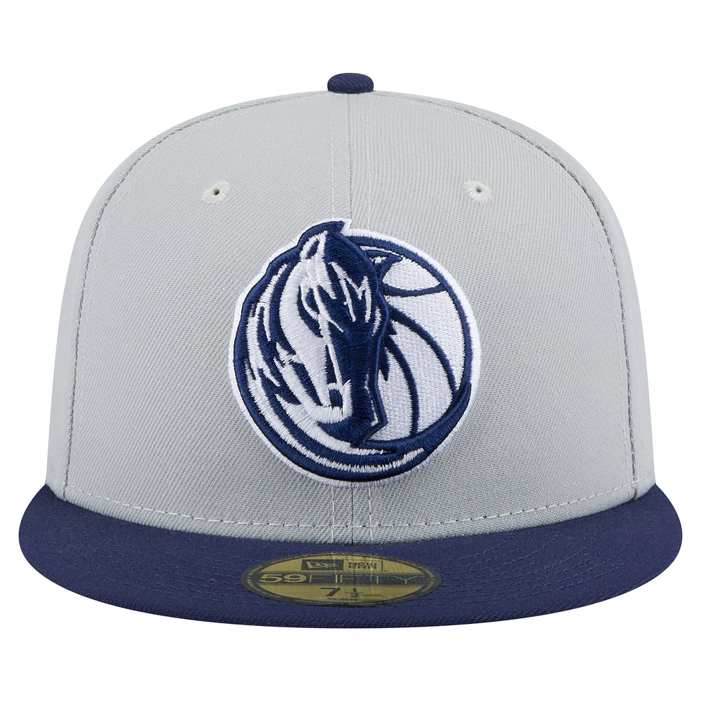 Men's New Era  Gray/Navy Dallas Mavericks Color Pack 2-Tone 59FIFTY Fitted Hat