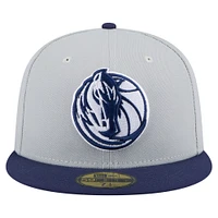 Men's New Era  Gray/Navy Dallas Mavericks Color Pack 2-Tone 59FIFTY Fitted Hat