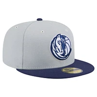 Men's New Era  Gray/Navy Dallas Mavericks Color Pack 2-Tone 59FIFTY Fitted Hat