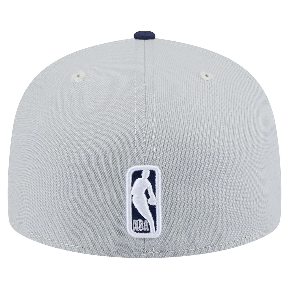 Men's New Era  Gray/Navy Dallas Mavericks Color Pack 2-Tone 59FIFTY Fitted Hat
