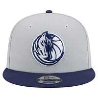 Men's New Era Gray/Navy Dallas Mavericks Color Pack 2-Tone 9FIFTY Snapback Hat