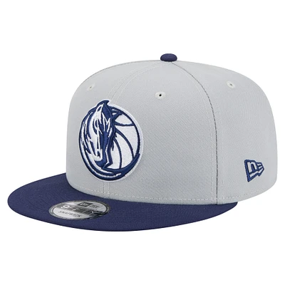 Men's New Era Gray/Navy Dallas Mavericks Color Pack 2-Tone 9FIFTY Snapback Hat