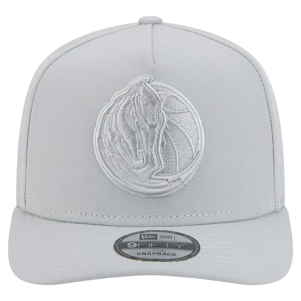 Men's New Era  Gray Dallas Mavericks Colorpack A-Frame Pinch Front 9FIFTY Snapback Hat