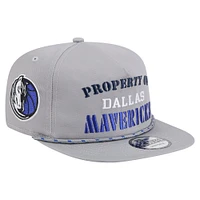 Men's New Era Gray Dallas Mavericks Throwback Property Of Golfer Snapback Hat