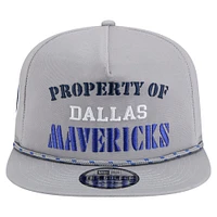 Men's New Era Gray Dallas Mavericks Throwback Property Of Golfer Snapback Hat
