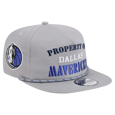 Men's New Era Gray Dallas Mavericks Throwback Property Of Golfer Snapback Hat