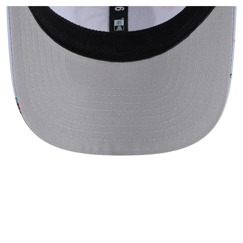 Men's New Era Light Blue/Gray Dallas Mavericks Adventure Aloha Pattern 9SEVENTY Stretch-Snap Hat