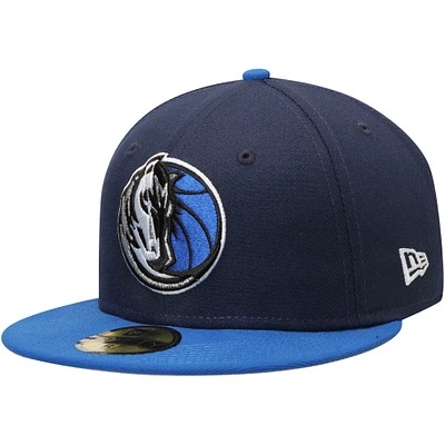 Casquette ajustée 59FIFTY pour homme New Era bleu marine/bleu Dallas Mavericks Official Team Color 2Tone