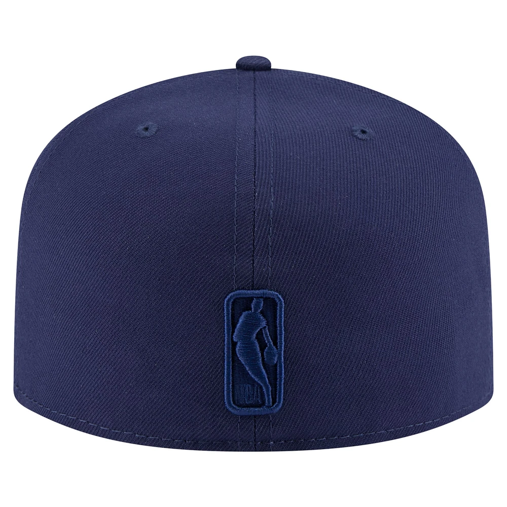 Men's New Era  Navy Dallas Mavericks Colorpack A-Frame Pinch Front 59FIFTY Fitted Hat
