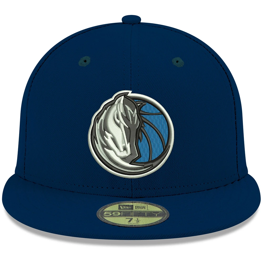 Men's New Era Navy Dallas Mavericks Official Team Color 59FIFTY Fitted Hat